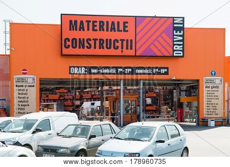 BUCHAREST ROMANIA - APR 1 2016: Drive In - construction materials - materiale de constructii - store entrance