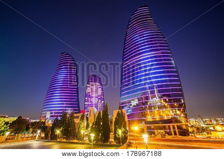 Flame Towers In Baku