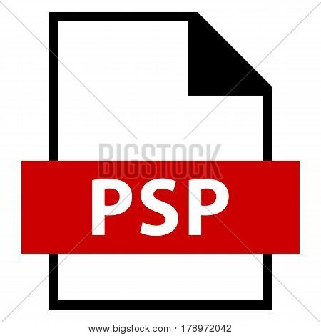 Use it in all your designs. Filename extension icon PSP in flat style. Quick and easy recolorable shape. Vector illustration a graphic element.