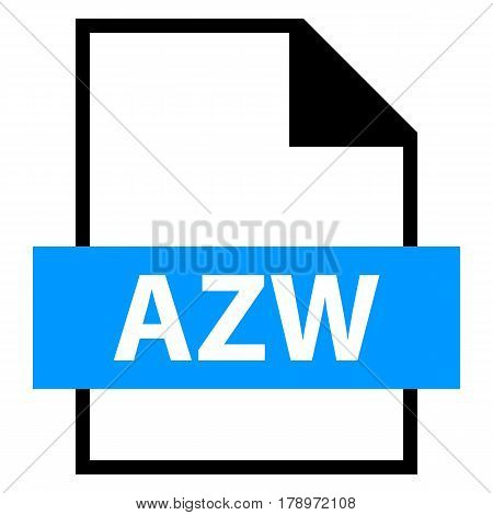 Use it in all your designs. Filename extension icon AZW Word in flat style. Quick and easy recolorable shape. Vector illustration a graphic element.