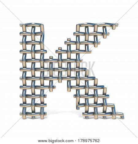 Metal Wire Mesh Font Letter K 3D