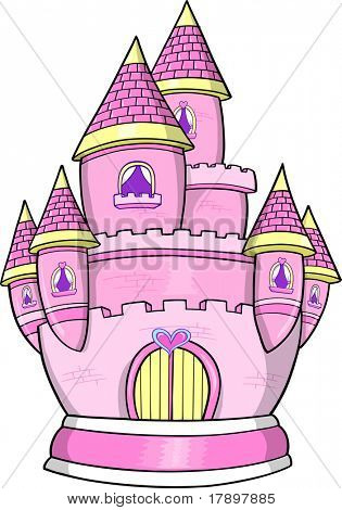 Pink Princess Castle vektori esimerkki