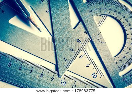 close up a part of the silver precision measurement tool