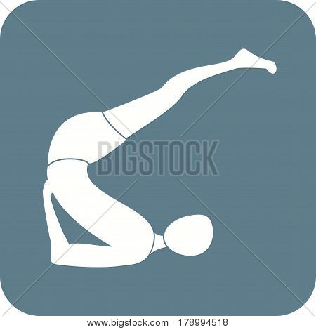 Pose, yoga, shoulderstand icon vector image. Can also be used for yoga poses. Suitable for mobile apps, web apps and print media.