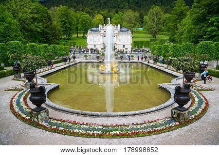 Linderhof Palace Is A Schloss In Germany, Near Ettal Abbey.