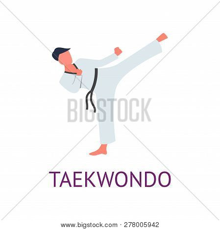 Athlete Engaged In Martial Arts Hones Tricks And Strokes. Practicing Pain Strokes.