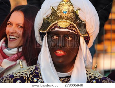 Torrevieja, Spain - January 5 2019:  Traditional Procession, Reconstruction Of Visit Of The Magi To 