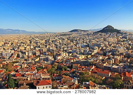View Of Mount Lycabettus And The City Of Athens