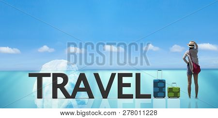 3D Rendering Travelling Bag With Nice Background Light Color