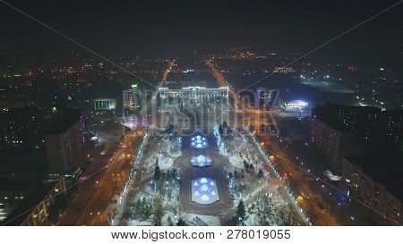 East Kazakhstan Region, Ust-kamenogorsk, Night Ust-kamenogorsk, Landscape, Cityscape, Night Landscap