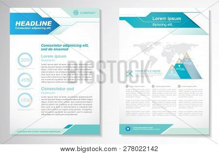 Vector Brochure Flyer Design Layout Template, Size A4, Front Page And Back Page, Infographics. Easy 