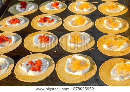 Close Up Kanom Buang On Stove - (thailand Dessert)