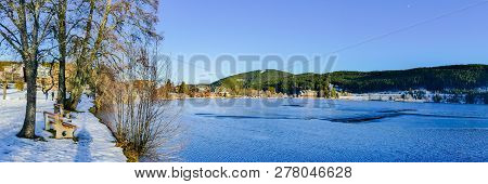 Winter Panorama Titisee Black Forest Snow Germany