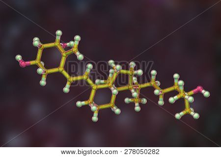 Calcitriol Molecule, Activated Form Of Vitamin D3 Used In The Treatment Of Calcium Deficiency With H