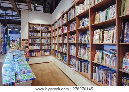 Famous International Books For Sale In The Bookstore, One Of The Book Retailers In Ukraine. - Image