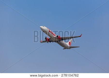 Bangkok, Thailand -january 12, 2019: Thai Lion Air Boeing 737-9gp(er)(wl) - Ltu Of Thai Lion Air Dep