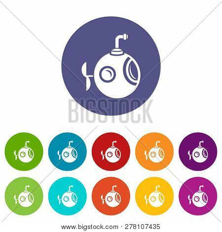 Round Bathyscaphe Icon. Simple Illustration Of Round Bathyscaphe Icon For Web.