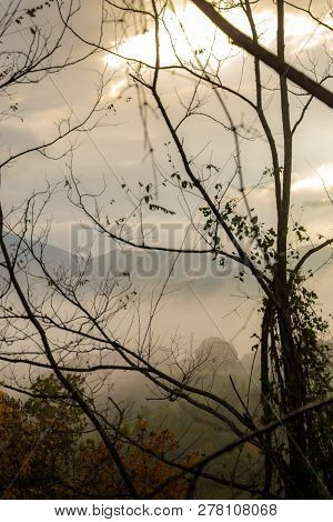 Photographs Of Views From Mount Penice To A Cloudy Landscape In The Morning