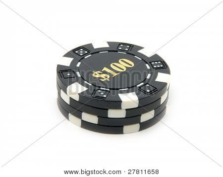 Stakken af $100,00 casinochips
