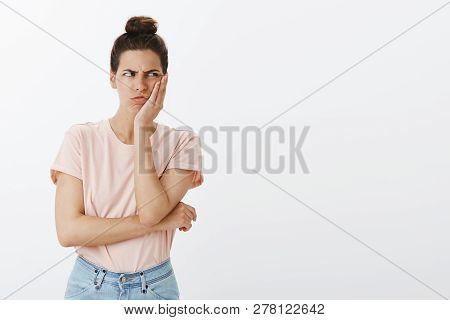 Girl Overthinking Too Much Getting Upset And Triggered With Words Boyfriend Said Month Ago, Leaning 