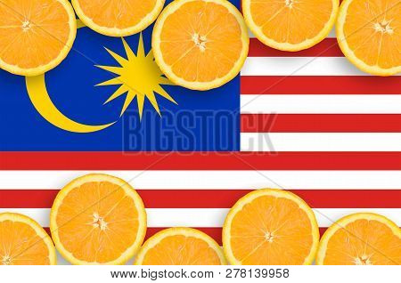 Malaysia Flag  In Citrus Fruit Slices Horizontal Frame