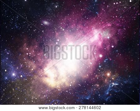 Planets And Galaxy, Cosmos,  Physical Cosmology, Science Fiction Wallpaper. Beauty Of Deep Space. Bi