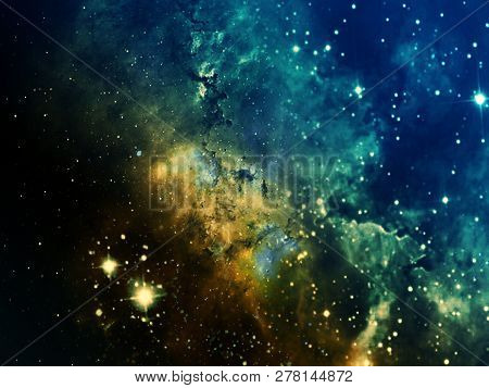 Planets And Galaxy, Cosmos,  Physical Cosmology, Science Fiction Wallpaper. Beauty Of Deep Space. Bi