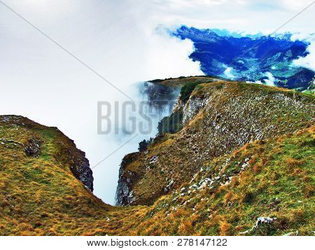The Grassy-rocky Elongated Peak Gulme Or Gulmen In The Alpstein Mountain Range - Canton Of St. Galle