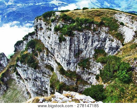 The Grassy-rocky Elongated Peak Gulme Or Gulmen In The Alpstein Mountain Range - Canton Of St. Galle