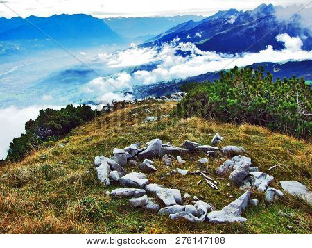 The Grassy-rocky Elongated Peak Gulme Or Gulmen In The Alpstein Mountain Range - Canton Of St. Galle