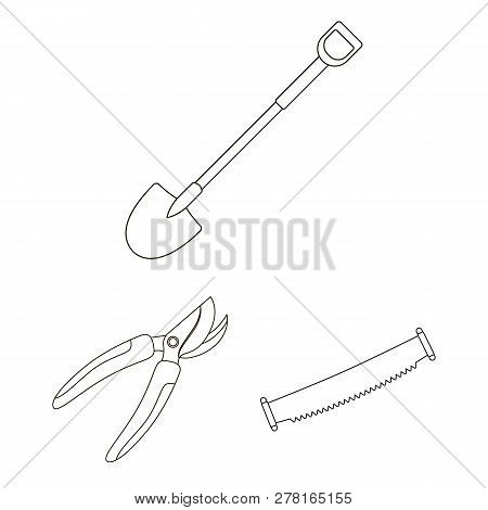 Vector Design Of Tool And Construction Logo. Set Of Tool And Carpentry Vector Icon For Stock.