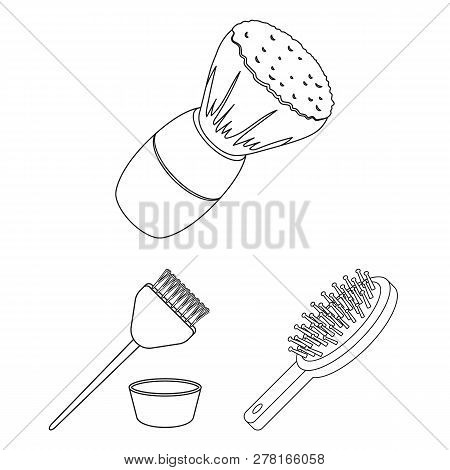 Vector Illustration Of Brush  And Hygiene  Sign. Set Of Brush  And Shower Vector Icon For Stock.