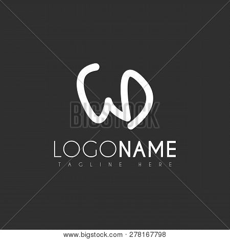 Vector Initial Letter W D Logo Design Template.