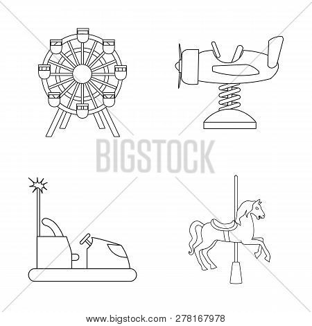 Vector Design Of Fun And Horse  Logo. Set Of Fun And Circus Vector Icon For Stock.