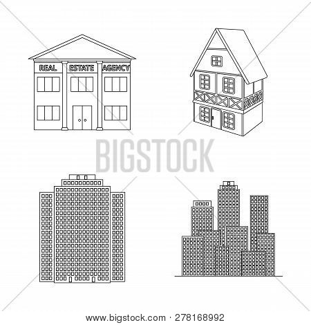 Vector Design Of Building And City Sign. Collection Of Building And Business Vector Icon For Stock.