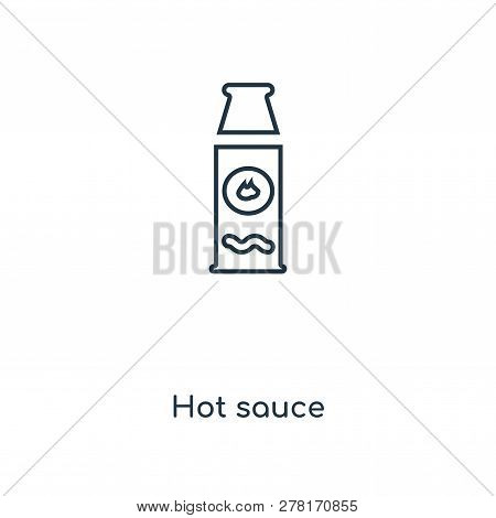 Hot Sauce Icon In Trendy Design Style. Hot Sauce Icon Isolated On White Background. Hot Sauce Vector