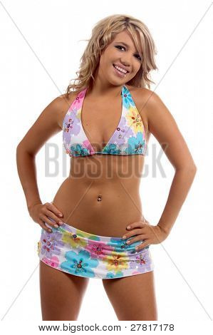 beautiful Blond in einem Bikini swimbay