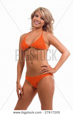 beautiful Blond in einem Bikini swimbay