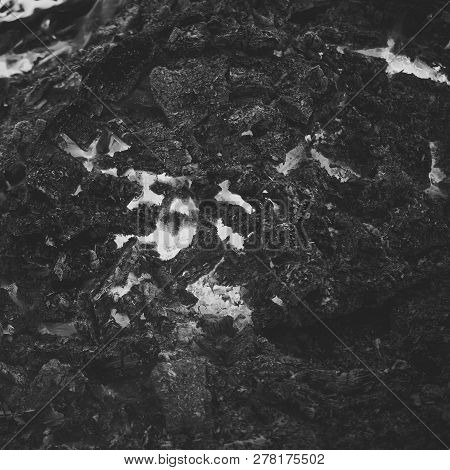 Formation, Geology, Nature, Environment. Magma Textured Molten Rock Surface. Volcano, Fire, Crust. D