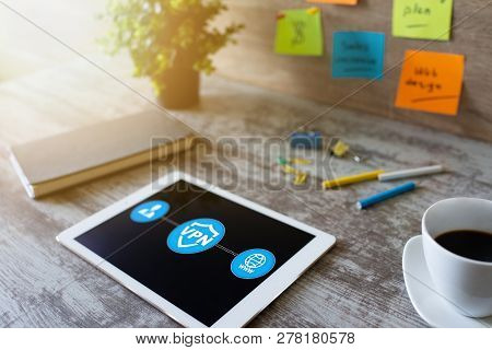 Vpn - Virtual Perivate Network. Internet Conncetion Privacy Concept.