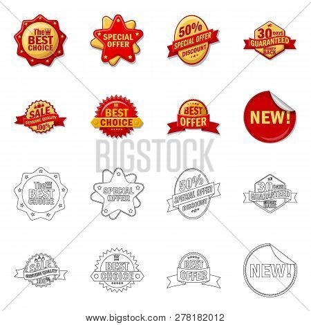 Vector Illustration Of Emblem And Badge Symbol. Set Of Emblem And Sticker Vector Icon For Stock.