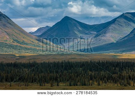 Amazing View Of Landscape Mountain In Alaska. Indescribable Beauty Of Nature!