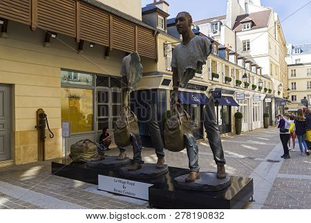 Paris, France - September 3, 2018: Street Exposure Of The Artworks Of Bruno Catalano On The Parisian