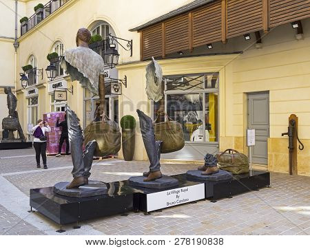 Paris, France - September 3, 2018: Street Exposure Of The Artworks Of Bruno Catalano On The Parisian