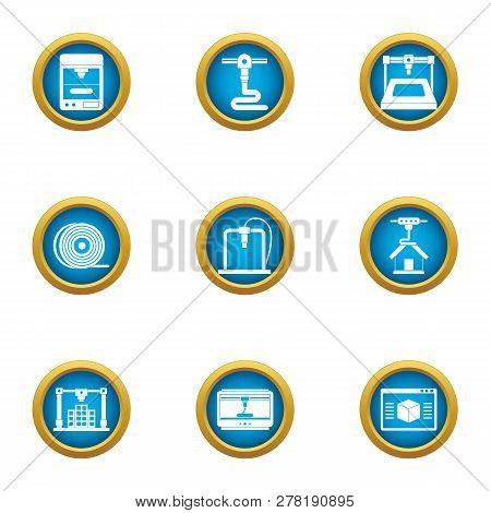 Tubular Production Icons Set. Flat Set Of 9 Tubular Production Icons For Web Isolated On White Backg