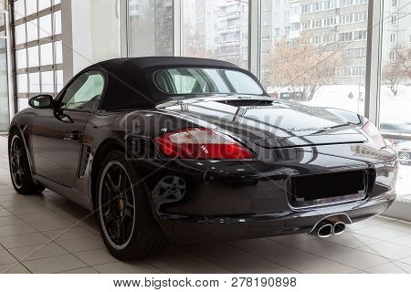 Novosibirsk, Rissia - 08.01.2018: Rear Quarter View Of The 2006 Sport Porsche Boxster S Sedan Prepar