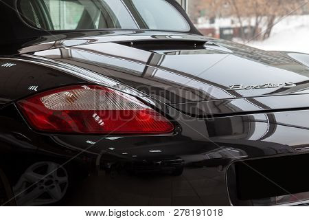 Novosibirsk, Rissia - 08.01.2018: Rear Quarter View On The Rear Tail Lamp Of The 2006 Sport Porsche 