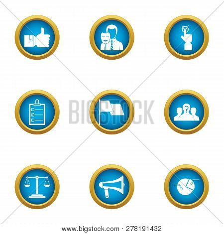 Hypocrite Icons Set. Flat Set Of 9 Hypocrite Icons For Web Isolated On White Background