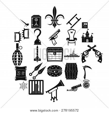 Armament Icons Set. Simple Set Of 25 Armament Icons For Web Isolated On White Background