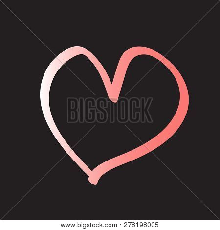 Valentines Day. Golden Heart, Bright Sparkles. Happy Valentines Day Lettering Greeting Card